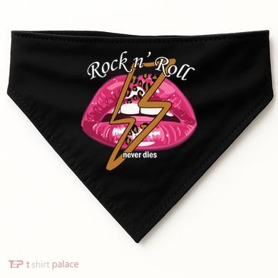 Rock And Roll Never Dies Lips USA-Made Doggie Bandana