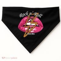Rock And Roll Never Dies Lips USA-Made Doggie Bandana thumb 0