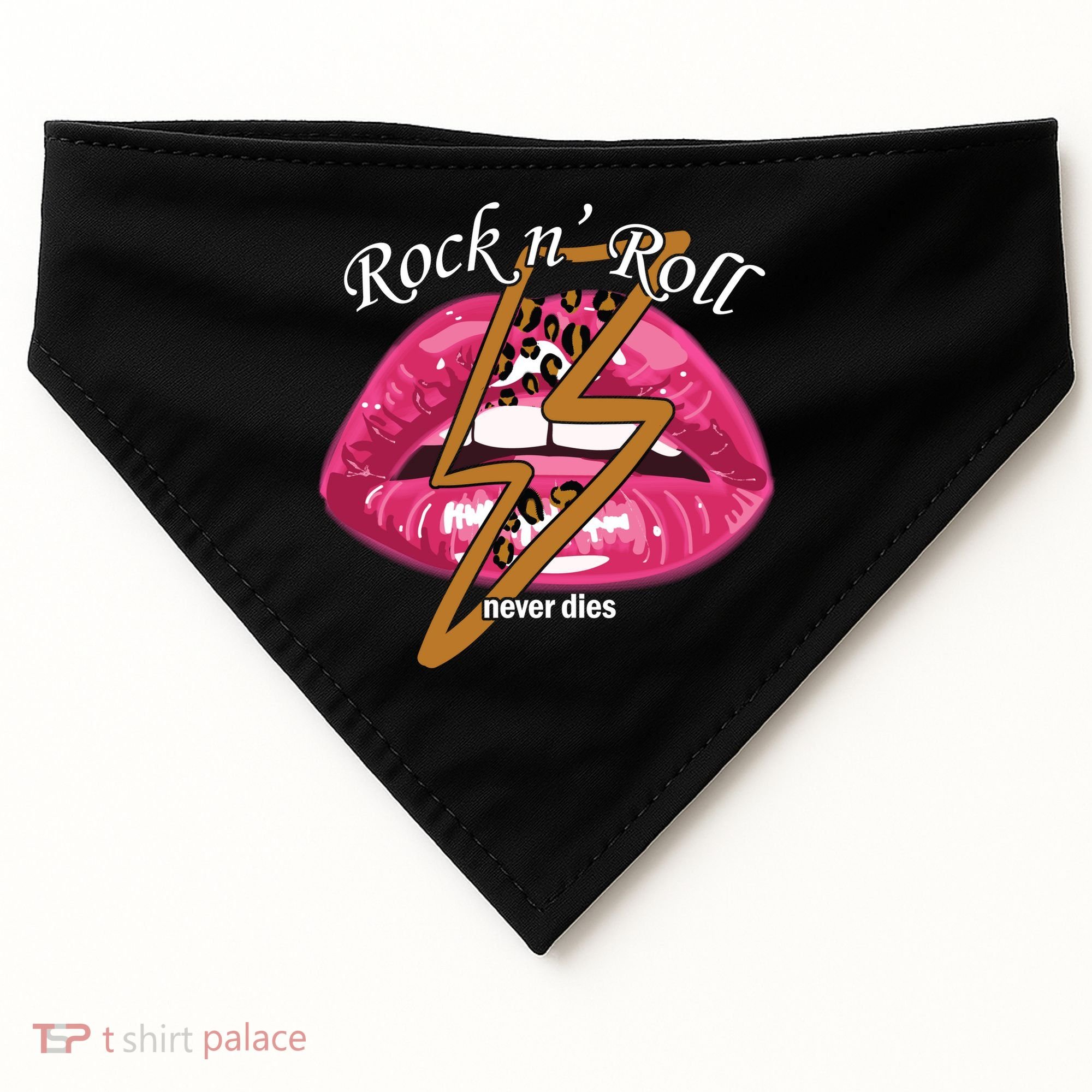 Rock And Roll Never Dies Lips USA-Made Doggie Bandana