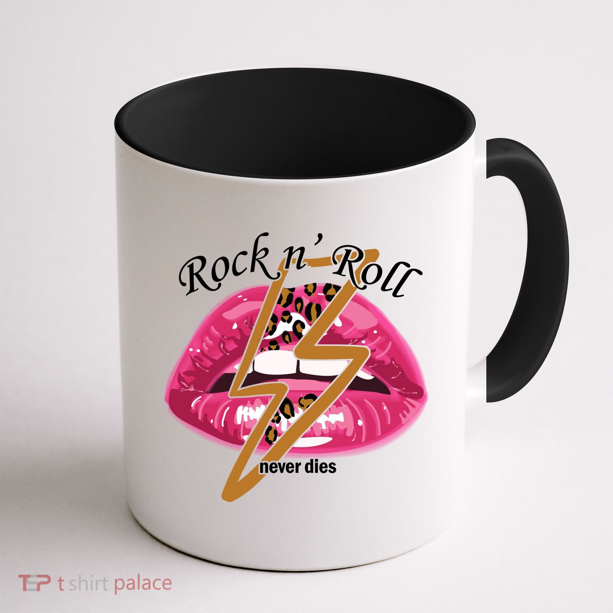 Rock And Roll Never Dies Lips Coffee Mug