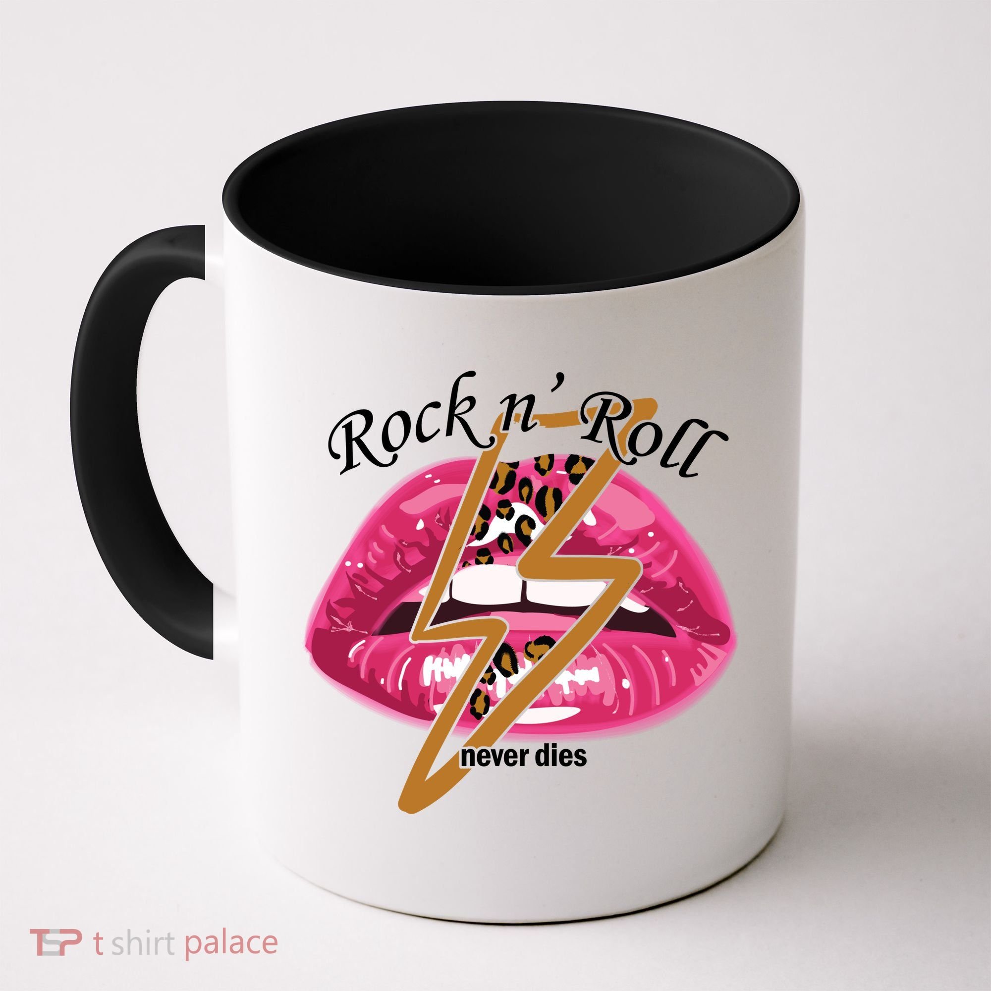 Rock And Roll Never Dies Lips Coffee Mug