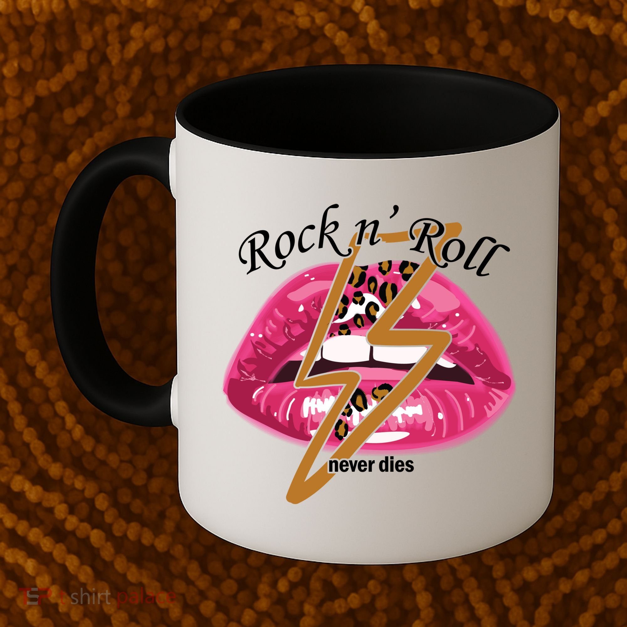 Rock And Roll Never Dies Lips Coffee Mug