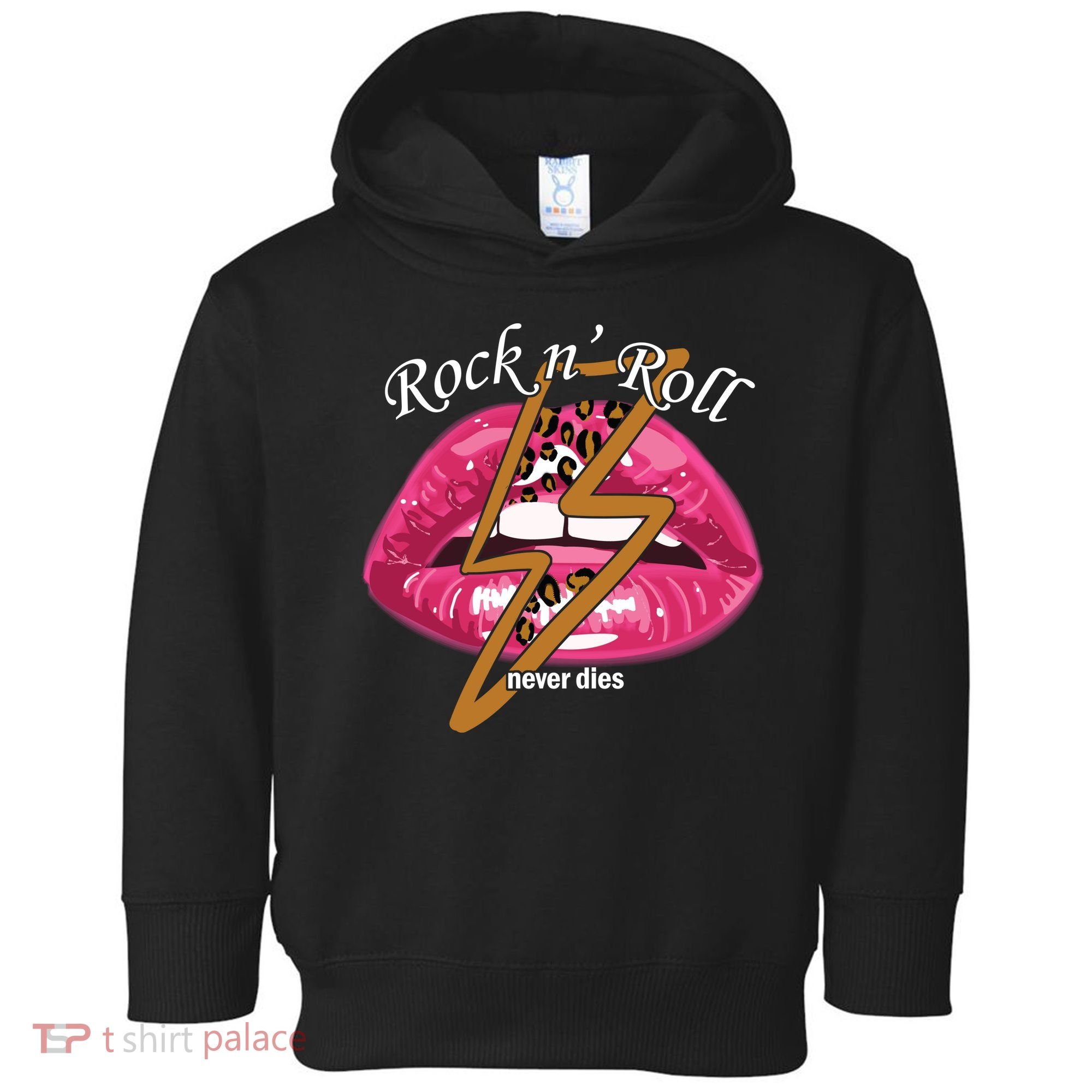 Rock And Roll Never Dies Lips Toddler Hoodie