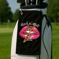 Rock And Roll Never Dies Lips Golf Towel thumb 2