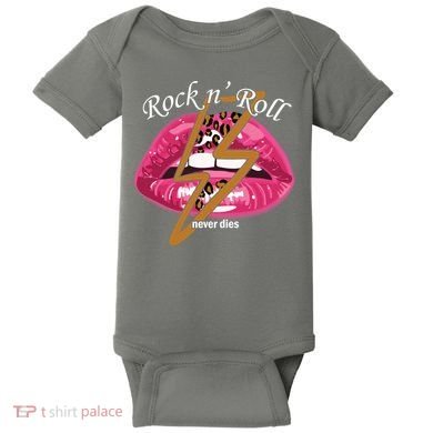 Rock And Roll Never Dies Lips Baby Bodysuit