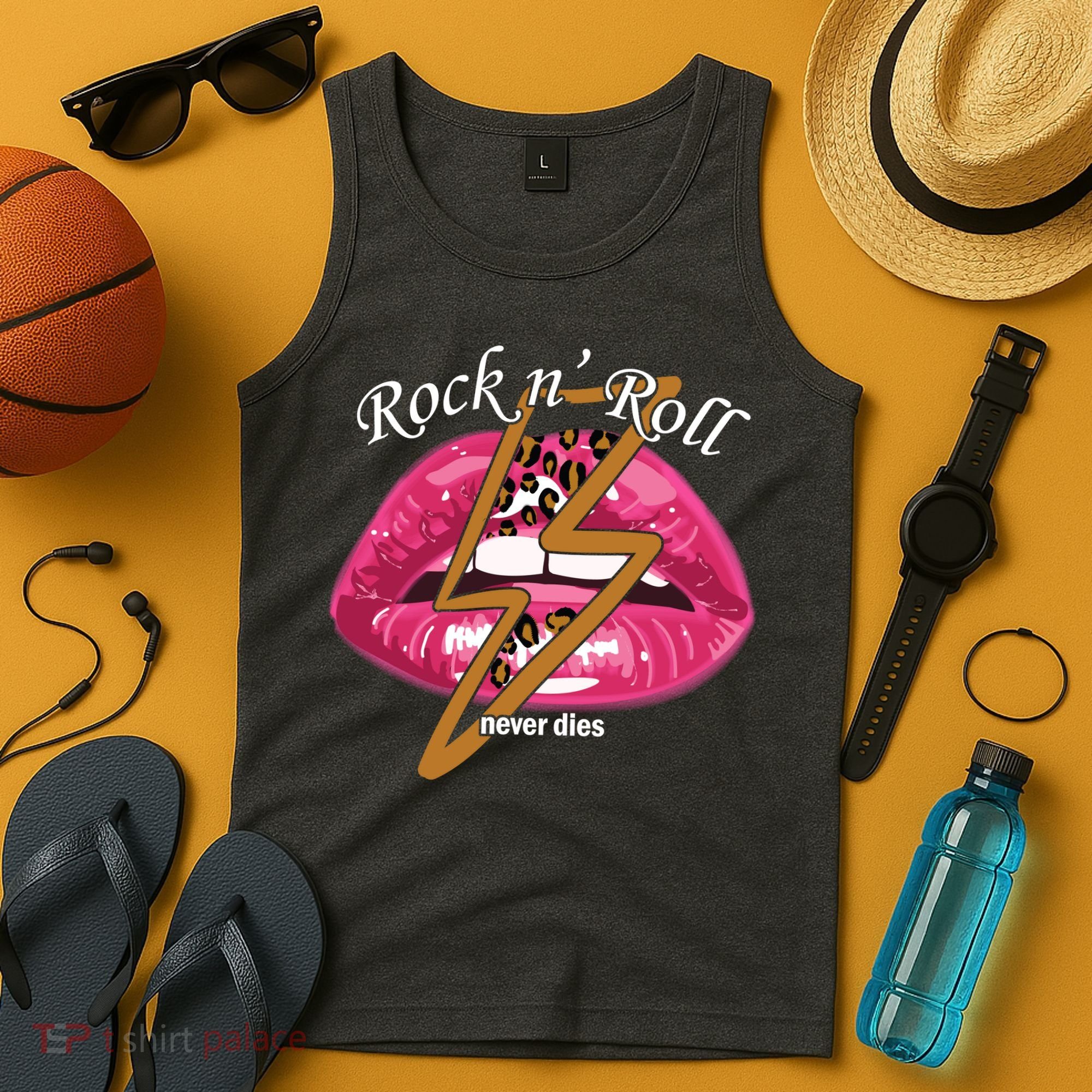 Rock And Roll Never Dies Lips Tank Top
