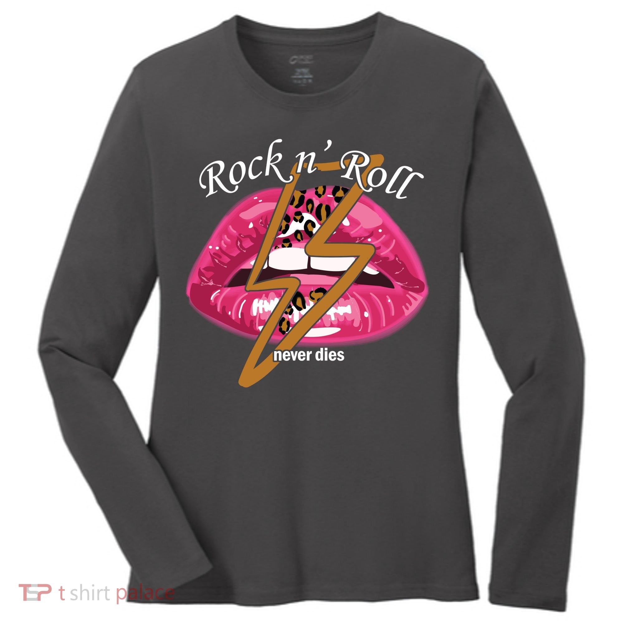 Rock And Roll Never Dies Lips Women's Long Sleeve Shirt