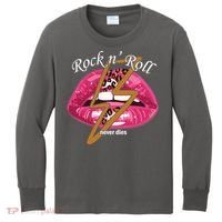 Rock And Roll Never Dies Lips Kids Long Sleeve Shirt thumb 0