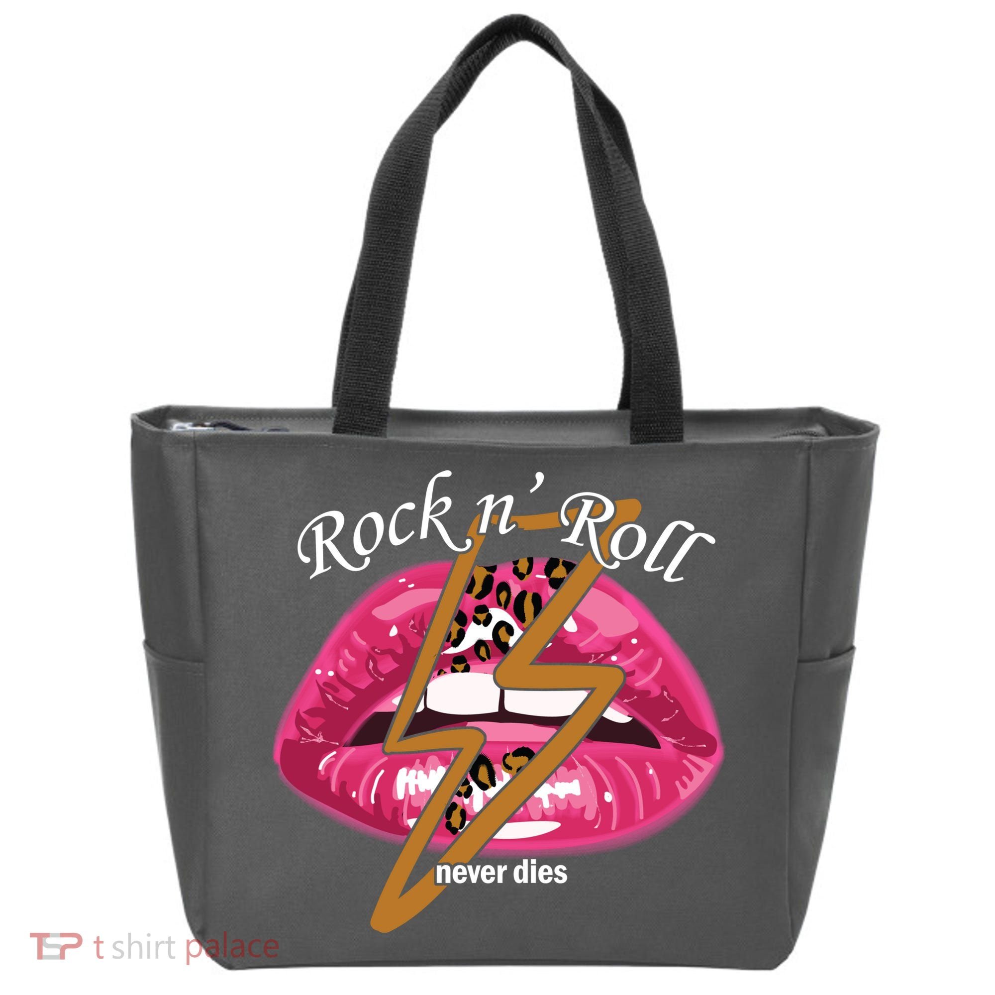 Rock And Roll Never Dies Lips Tote Bag