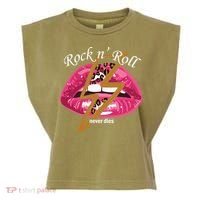 Rock And Roll Never Dies Lips Garment-Dyed Women's Muscle Tee thumb 0