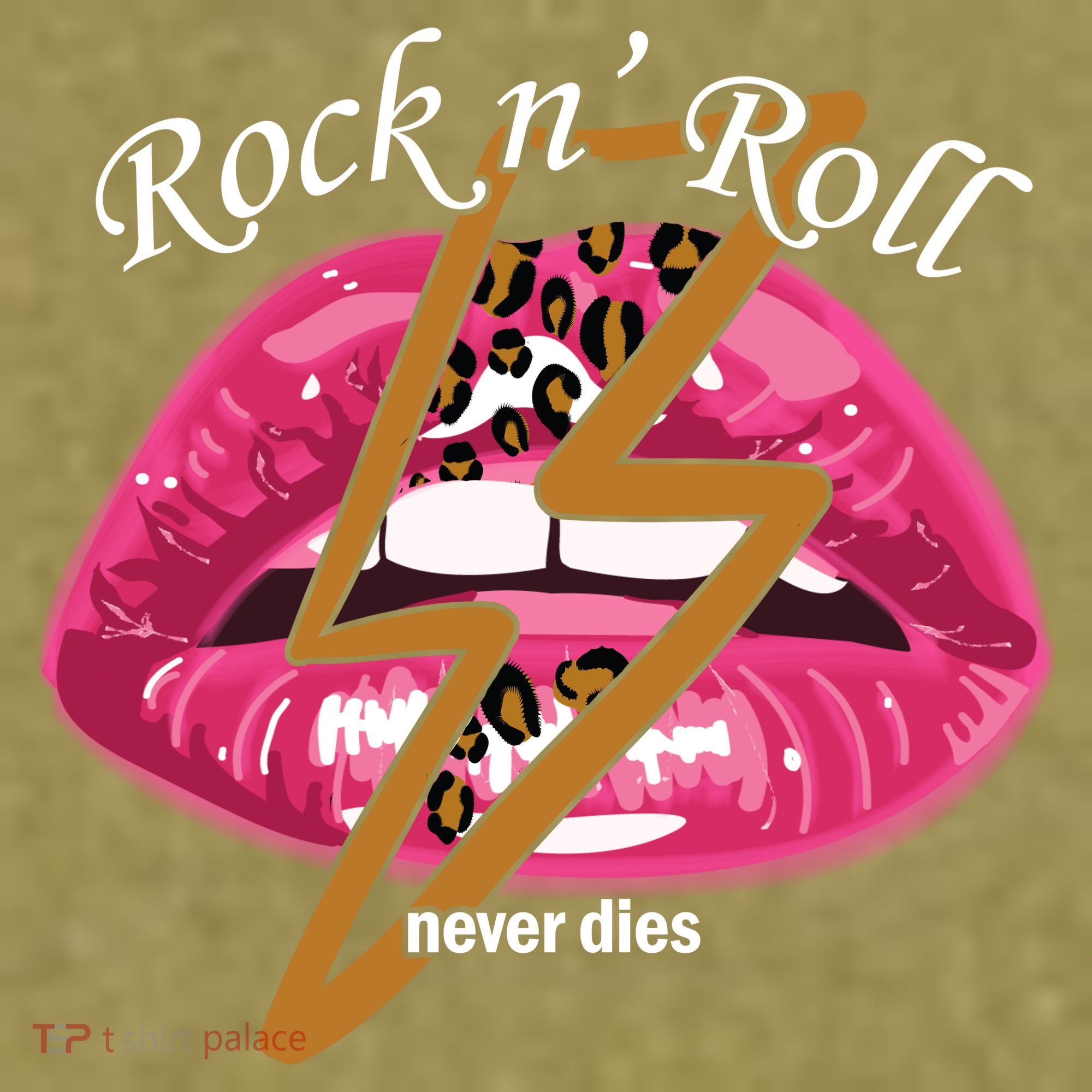 Rock And Roll Never Dies Lips Garment-Dyed Women's Muscle Tee