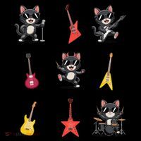 Rock And Roll Rock Cat Band Funny Cat Guitar Coffee Mug thumb 5