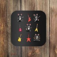 Rock And Roll Rock Cat Band Funny Cat Guitar Coaster thumb 0