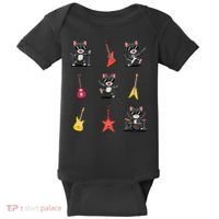 Rock And Roll Rock Cat Band Funny Cat Guitar Baby Bodysuit thumb 0