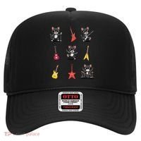 Rock And Roll Rock Cat Band Funny Cat Guitar Hat thumb 0