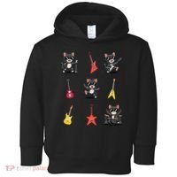 Rock And Roll Rock Cat Band Funny Cat Guitar Toddler Hoodie thumb 0