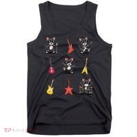 Rock And Roll Rock Cat Band Funny Cat Guitar Tank Top thumb 0