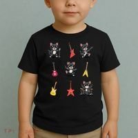 Rock And Roll Rock Cat Band Funny Cat Guitar Toddler T-Shirt thumb 2