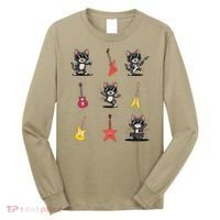 Rock And Roll Rock Cat Band Funny Cat Guitar Long Sleeve Shirt thumb 0