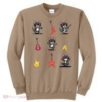 Rock And Roll Rock Cat Band Funny Cat Guitar Sweatshirt thumb 0