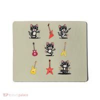 Rock And Roll Rock Cat Band Funny Cat Guitar Mousepad thumb 0