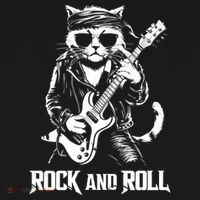 Rock And Roll Funny Cat Playing Bass Guitar Bassist Gift Women's Hoodie thumb 2