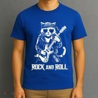 Rock And Roll Funny Cat Playing Bass Guitar Bassist Gift T-Shirt thumb 3