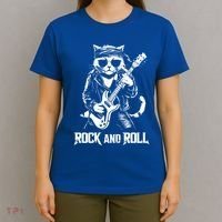 Rock And Roll Funny Cat Playing Bass Guitar Bassist Gift T-Shirt thumb 4