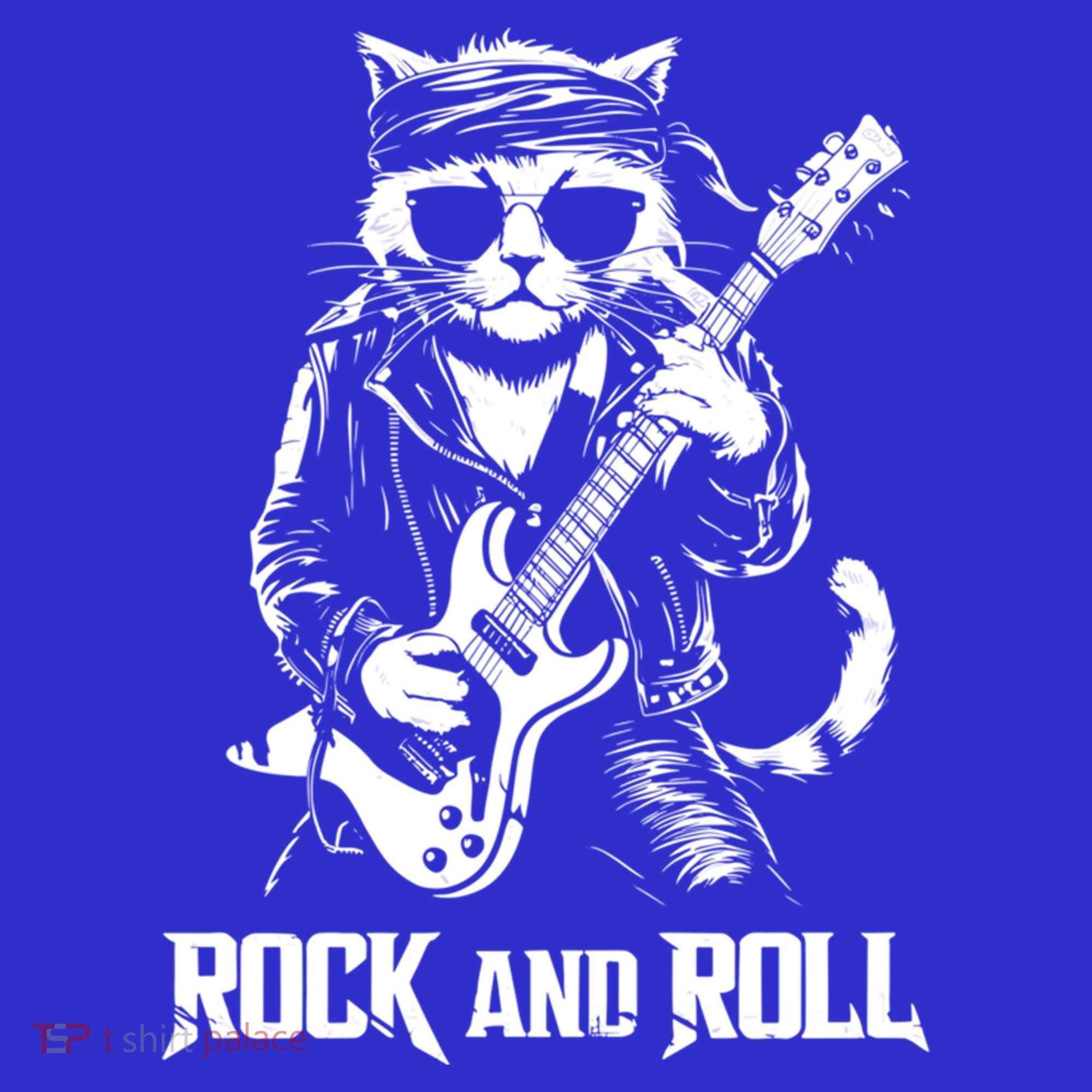 Rock And Roll Funny Cat Playing Bass Guitar Bassist Gift Women's Tank Top