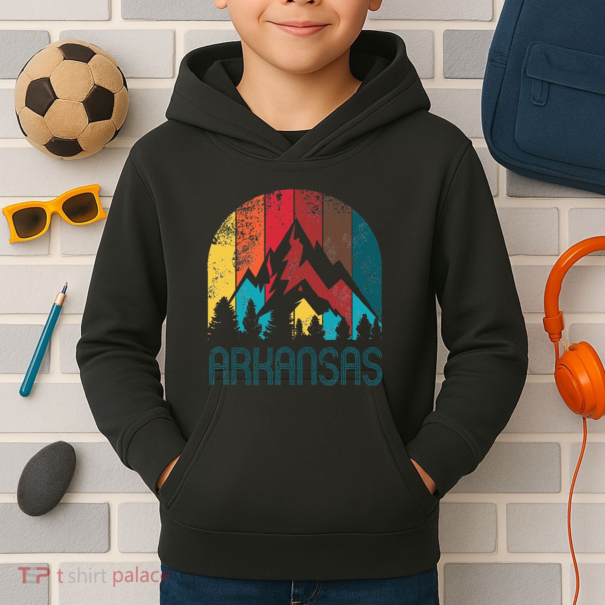 Retro Arkansas Kids Hoodie