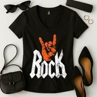 Rock And Roll Rock Music Rock Music Lover Women's V-Neck T-Shirt thumb 2