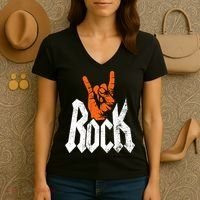 Rock And Roll Rock Music Rock Music Lover Women's V-Neck T-Shirt thumb 3