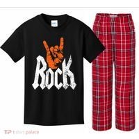 Rock And Roll Rock Music Rock Music Lover Kids Plaid Pajama Set thumb 0