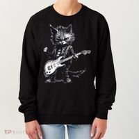 Rock And Roll Cat Guitar Women's Sweatshirt thumb 0