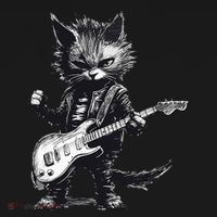 Rock And Roll Cat Guitar Backpack thumb 2