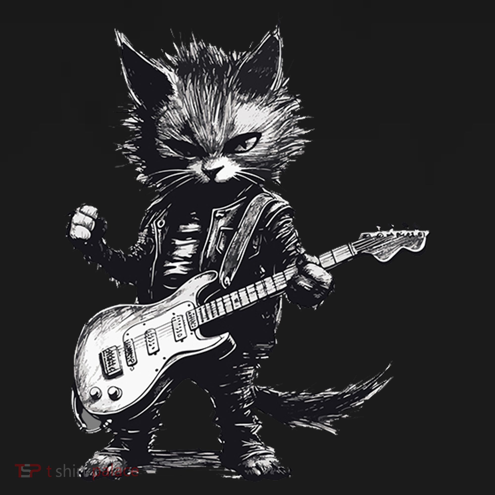 Rock And Roll Cat Guitar Backpack