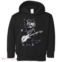 Rock And Roll Cat Guitar Toddler Hoodie thumb 0