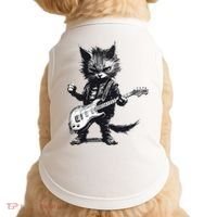 Rock And Roll Cat Guitar Doggie Tank thumb 0