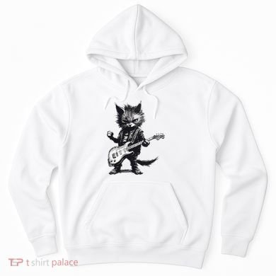 Rock And Roll Cat Guitar Hoodie
