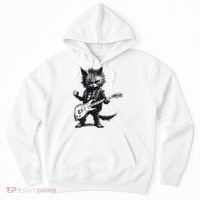 Rock And Roll Cat Guitar Hoodie thumb 0