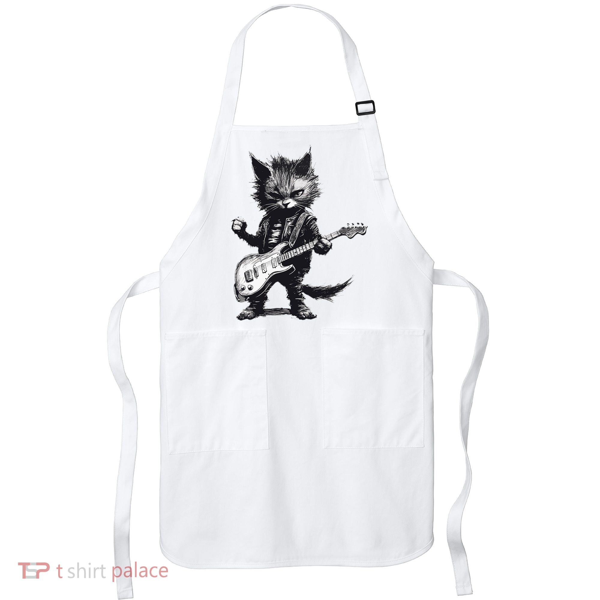 Rock And Roll Cat Guitar Apron