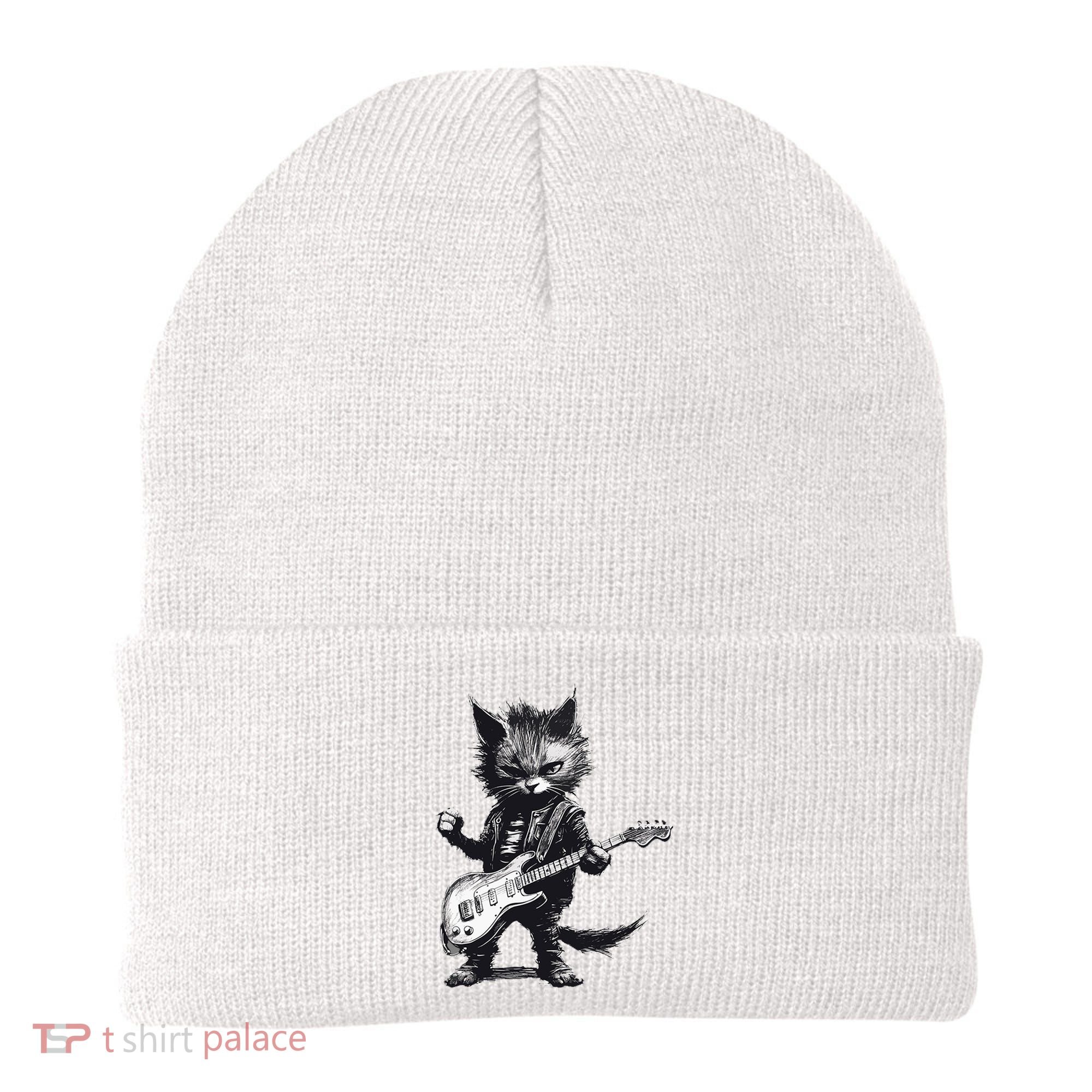 Rock And Roll Cat Guitar Beanie