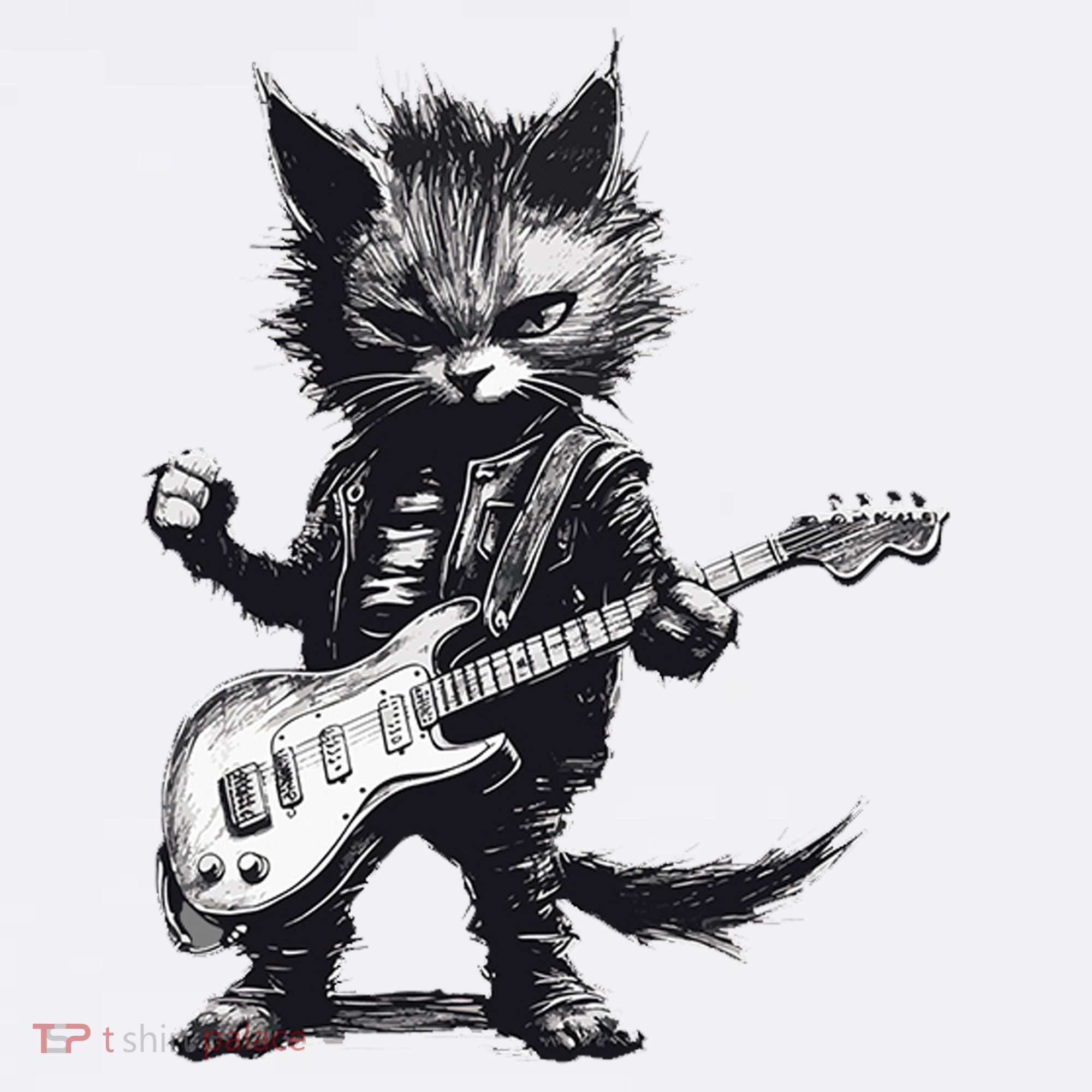 Rock And Roll Cat Guitar Beanie