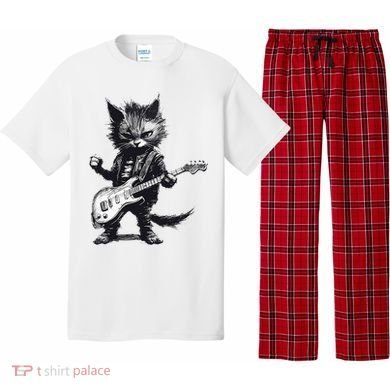 Rock And Roll Cat Guitar Pajama Set