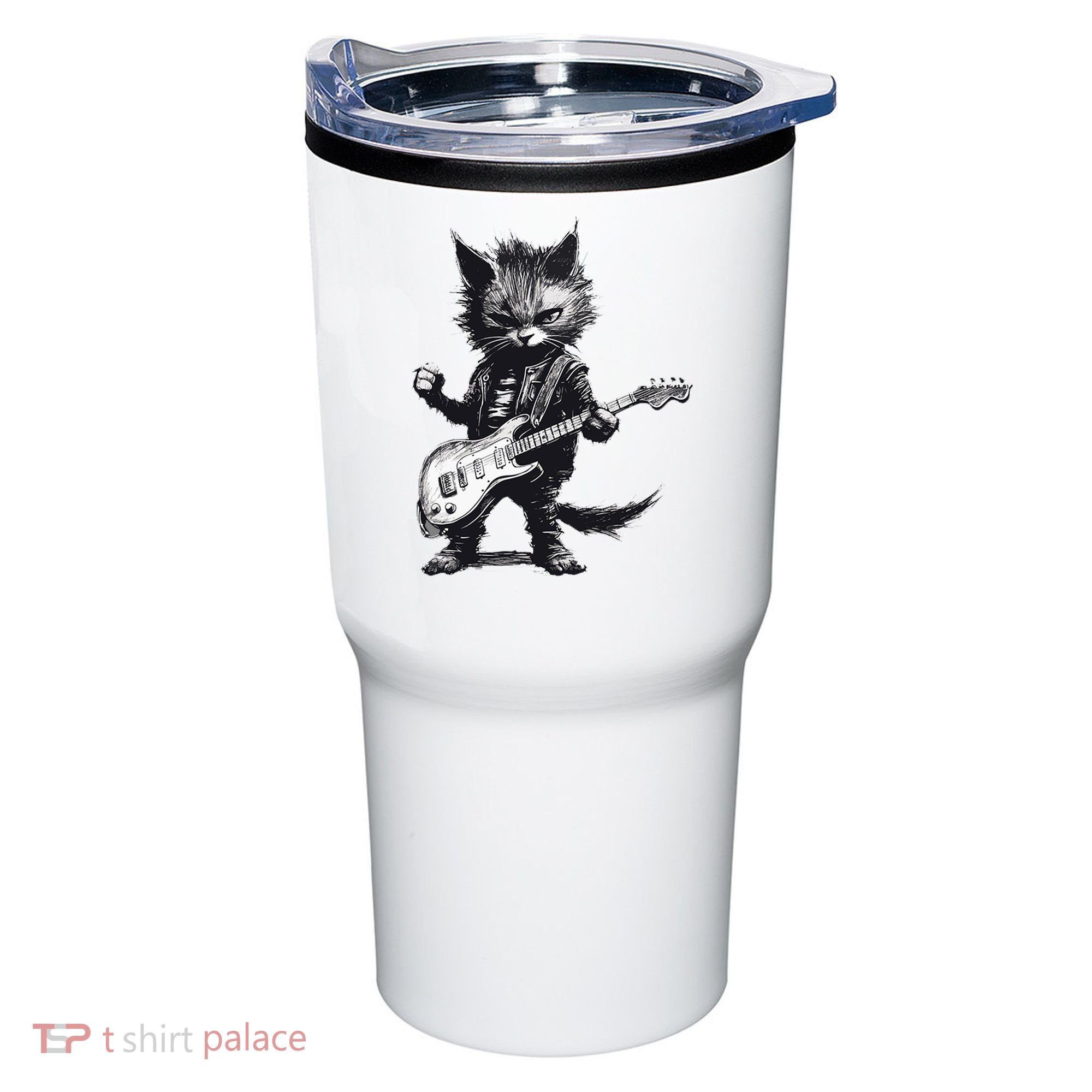 Rock And Roll Cat Guitar Tumbler