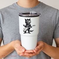 Rock And Roll Cat Guitar Tumbler thumb 2