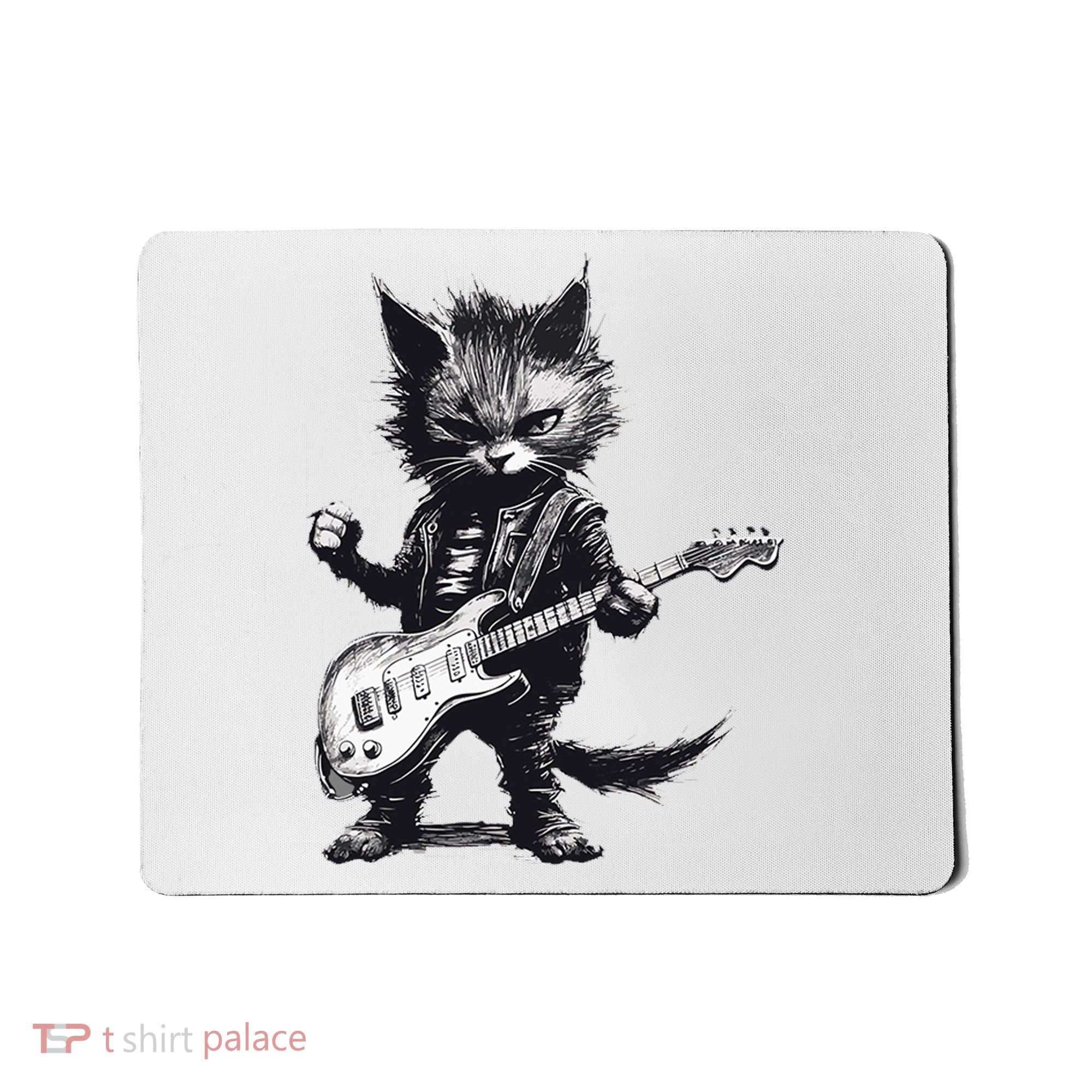 Rock And Roll Cat Guitar Mousepad