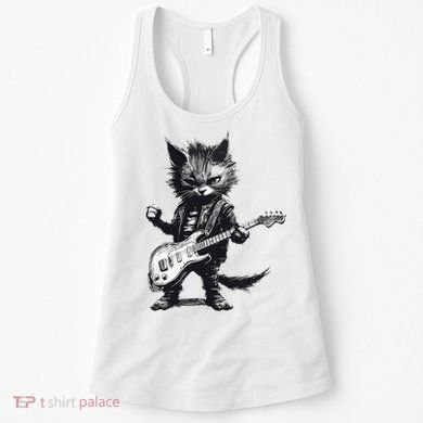 Rock And Roll Cat Guitar Women's Tank Top