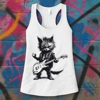 Rock And Roll Cat Guitar Women's Tank Top thumb 3