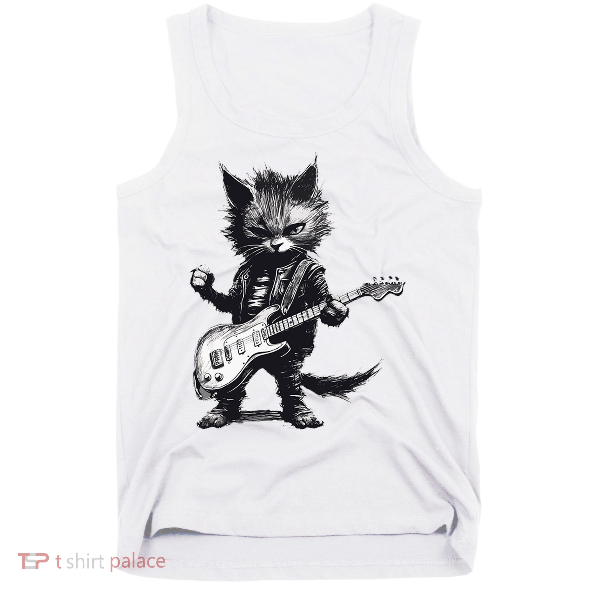 Rock And Roll Cat Guitar Tank Top